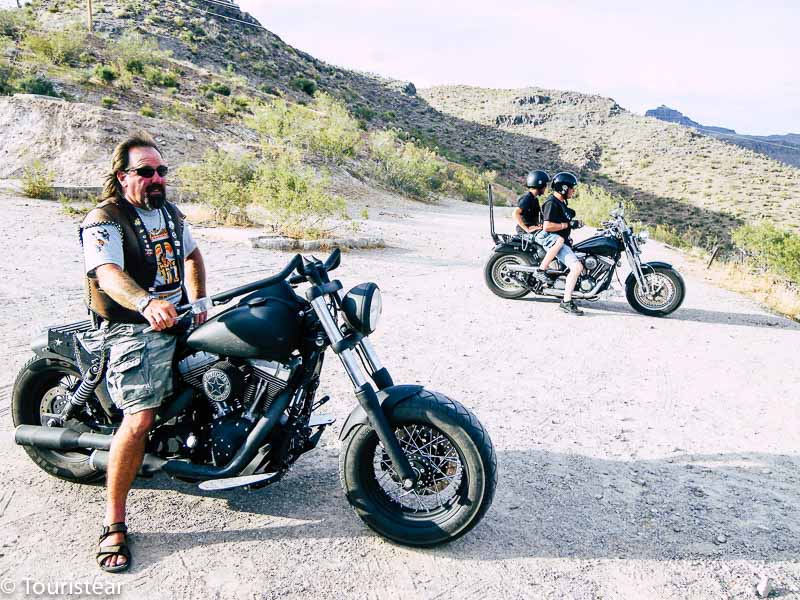 Route 66 bikers on the way to Oatman