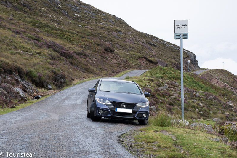 passing place, north coast 500, Scotland