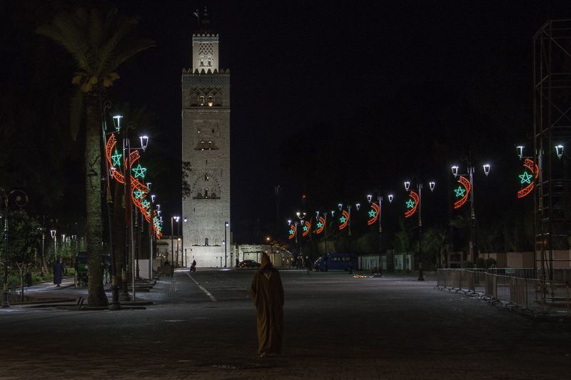 Mosque of Marrakech at night