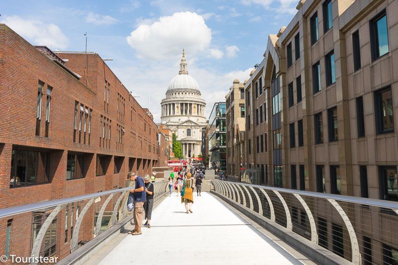 St Paul's Cathedral, seen from the Millennium Bridge, London.