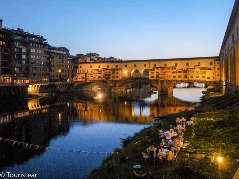 Florence, ponte vecchio at sunset