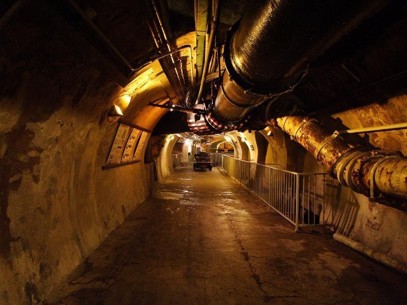 Sewer museum when it rainy in Paris