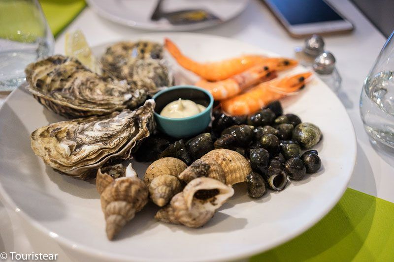 Fruit de mer en Doelan, Sur de Bretagne, Francia