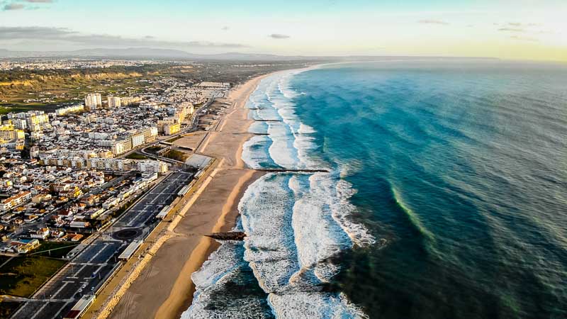 Caprica coast from a drone, places near Lisbon