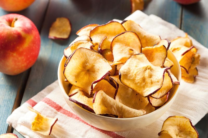 apple chips for road trip snacking