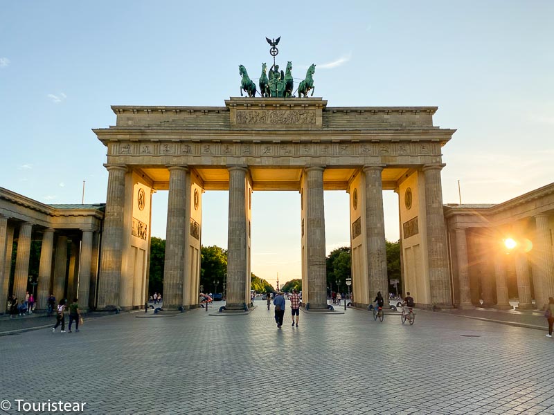 Brama Brandenburska, Berlin, o zachodzie słońca