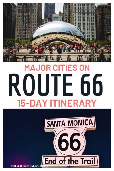 Major cities on Route 66, USA