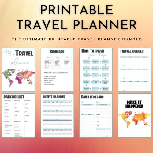 printable travel planner