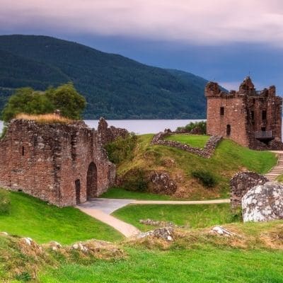 Loch Ness and Castle at sunset
