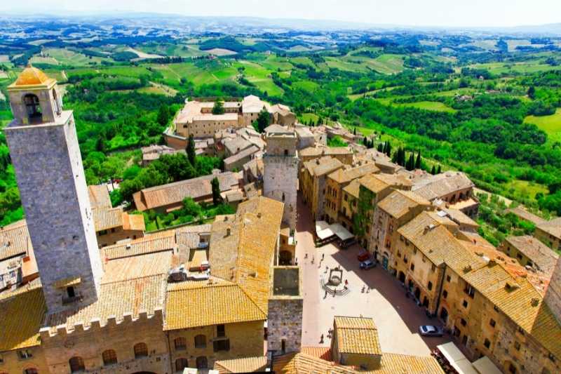 San Gimignano desde una torre, Toscana