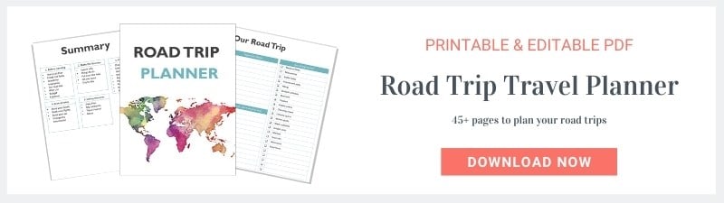 printable road trip planner