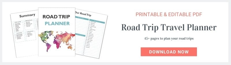 road trip printable planner