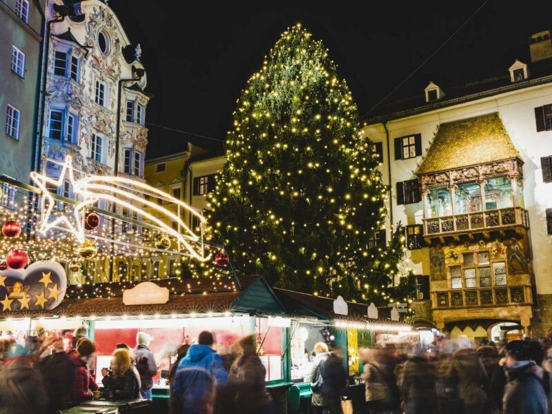 Innsbruck Christmas markets at night