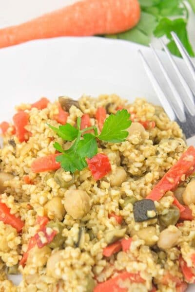 Healthy meal of couscous