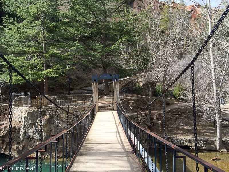 suspension bridge river trail
