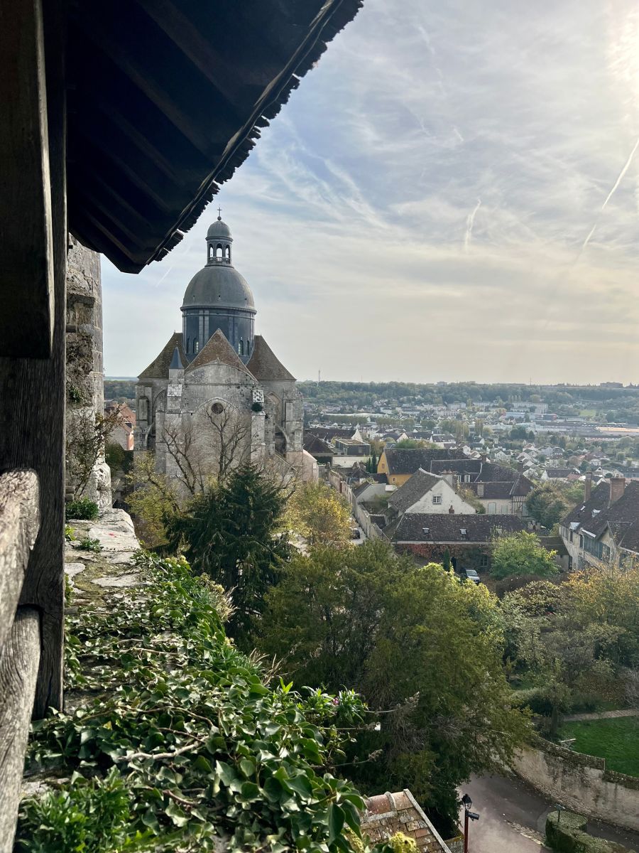 A view of the town of Provins from a building during a day trip from Paris