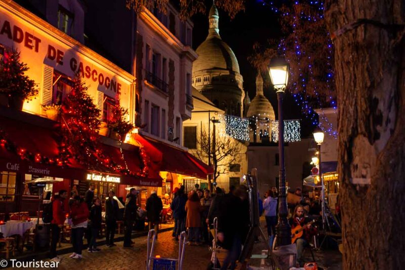 Christmas lights in Montmartre, Paris