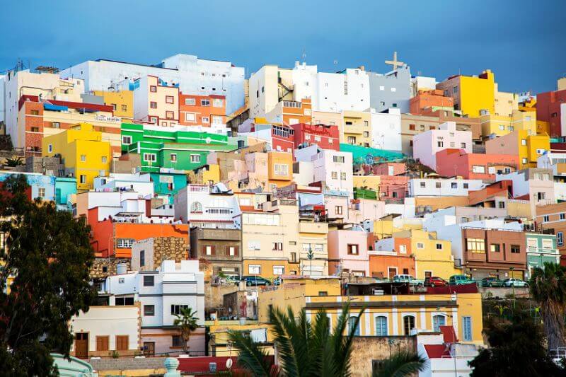 Casas de colores en Las Palmas de Gran Canarias