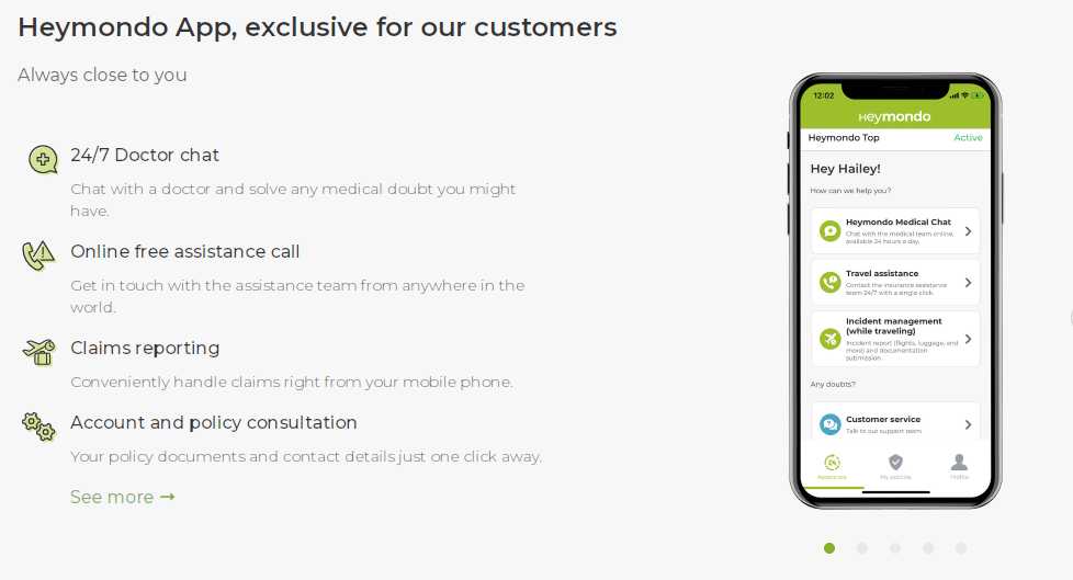 Heymondo customer App