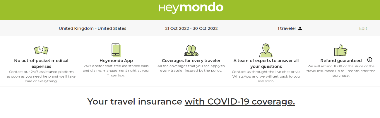 Heymondo travel insurance for New York