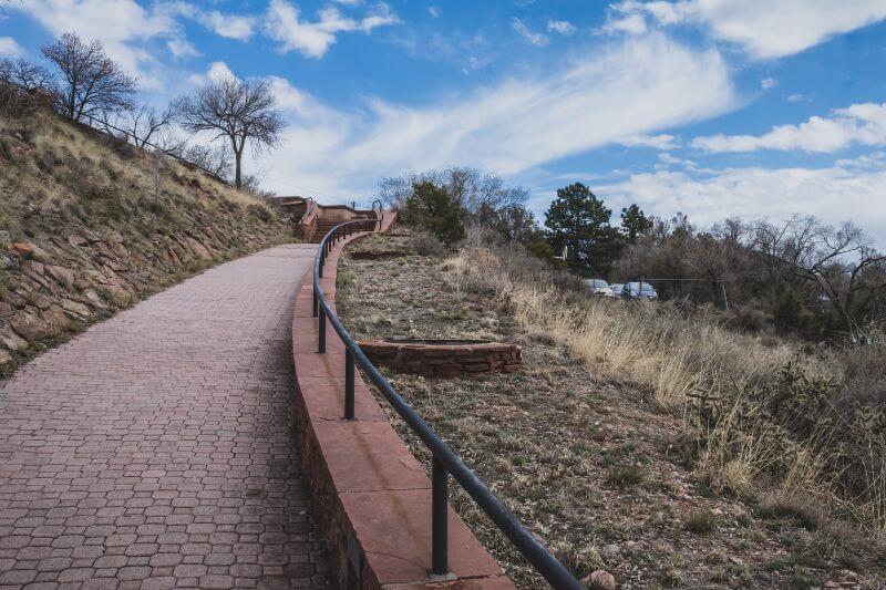 on the way to Fort Marcy Park with cloudy skies