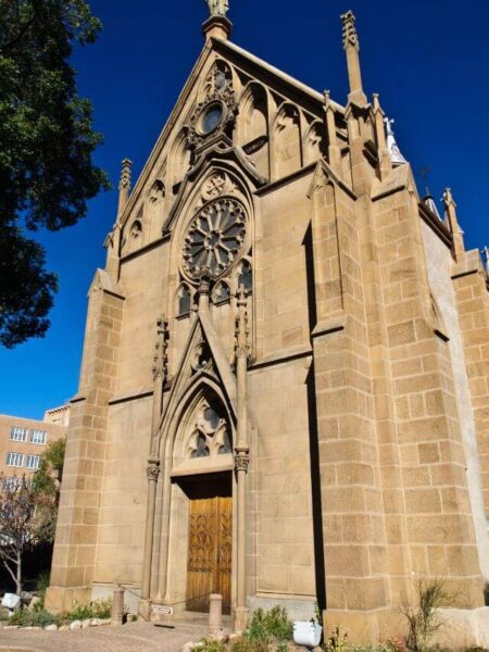 Facade of the chapel of Loreto with deep blue sky