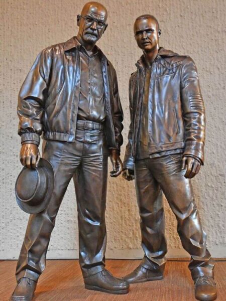 Bronze statues of Breaking Bad, Walter White and Jesse Pinkman