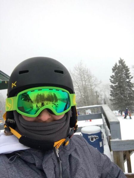 Vero in ski clothes, Pajarito Mountain, New Mexico