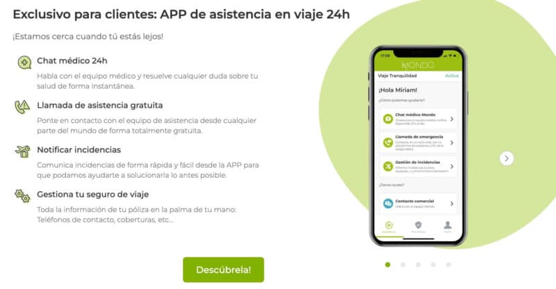 app seguro de viajes mondo español