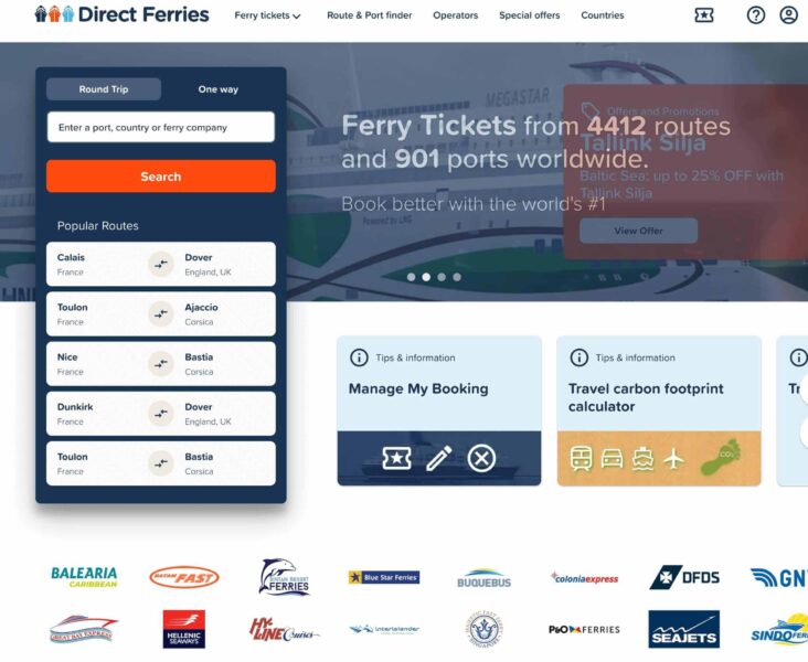 Direct ferries home page