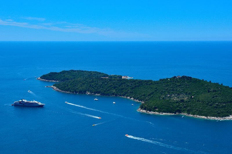 Lokrum Island aerial view