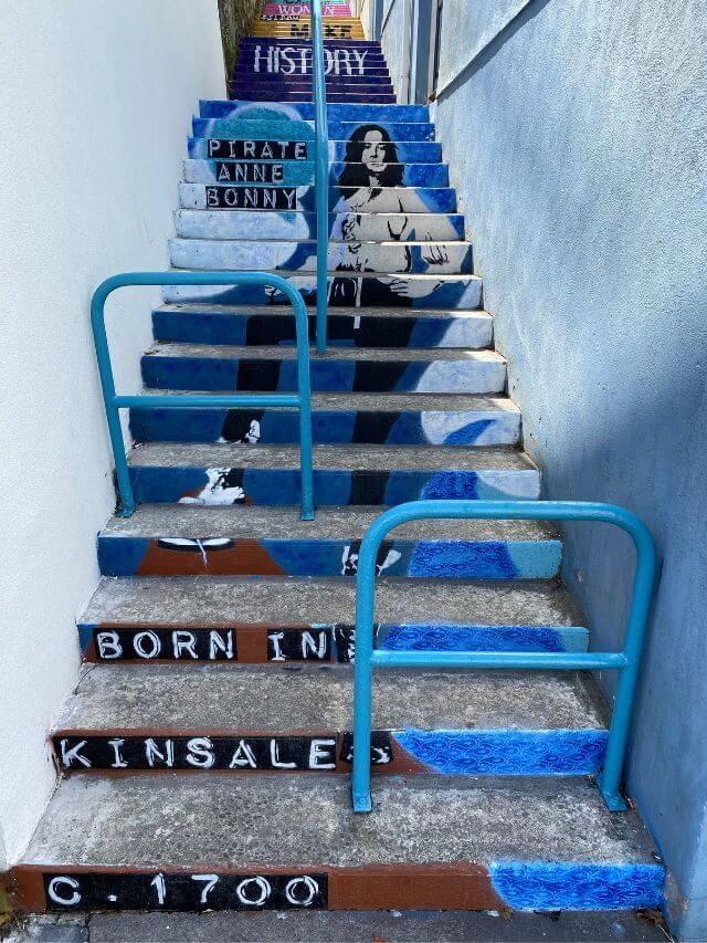 Kinsale stairs with art