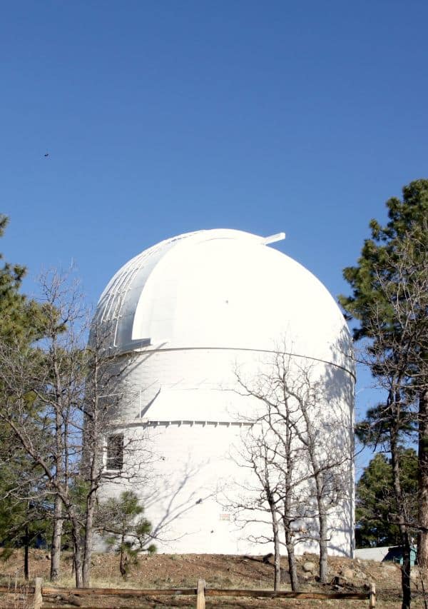 The white dome like within surrounded by trees of the Lowell Observatory in Flagstaff Arizona 