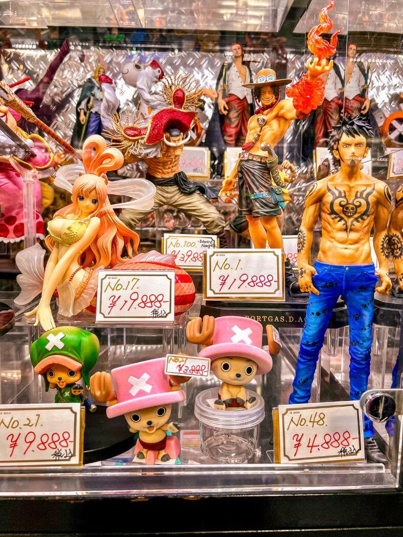 One Piece figures in Akihabara