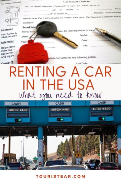 renting a car in the usa pin cover for pinterest