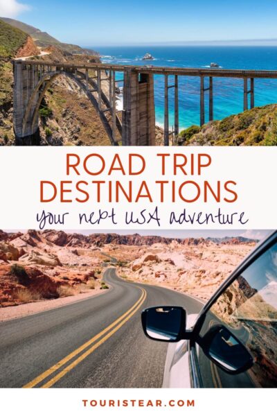road trip destinations usa pin cover for pinterest