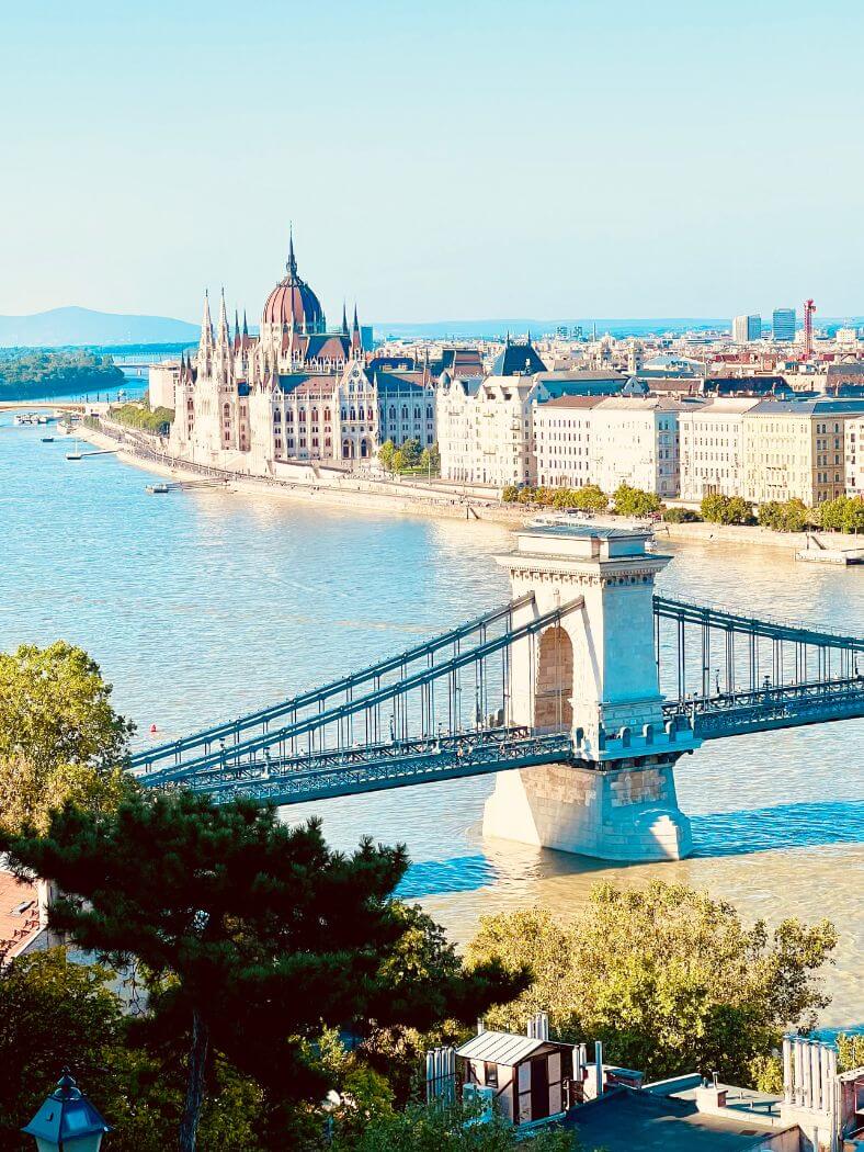 Vista del parlamento de Budapest desde el rio